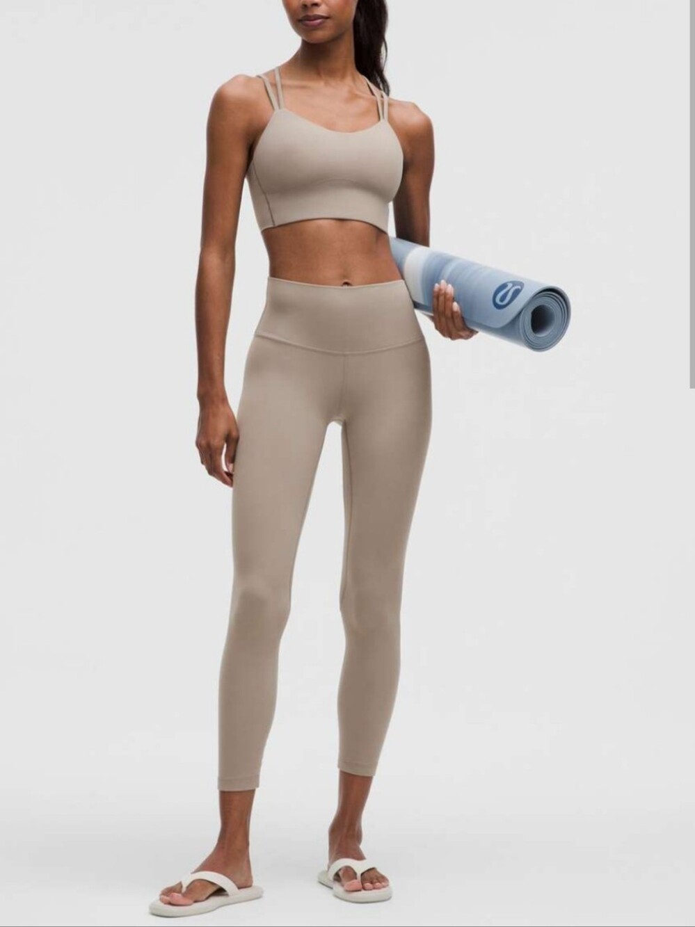 Lululemon High Waisted Align Leggongs Warm Ash Taupe 25" Size 6